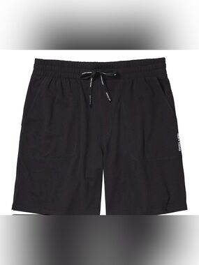 All Black Drawstring Shorts with Pockets